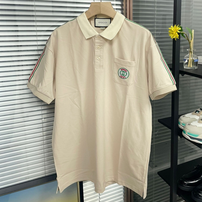グッチ メンズ ベージュ ポロ 半袖Tシャツ -Polo Short sleeved  - guc222x