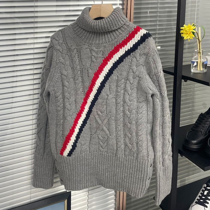 2019  Strap Turtle-neck er - トムブラウンレディース ストラップ タートルネック セーター Thom0192xグレー