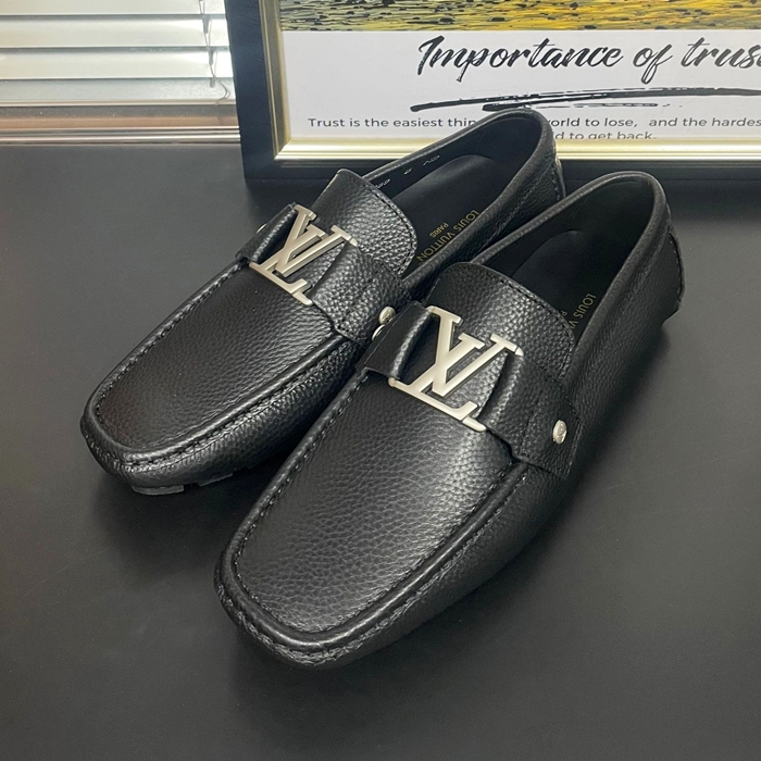 - ルイヴィトンメンズ レザーローファー LOUS1069,ブラック