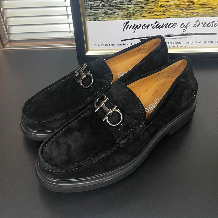  - フェラガモメンズ レザーローファーFGMS0488,ブラック