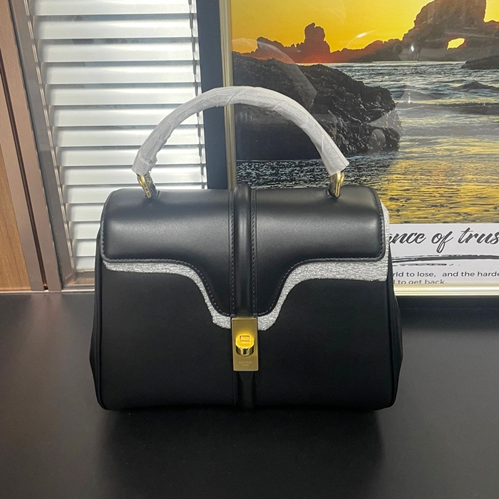  Small,23CM - セリーヌレザースモール トート ショルダーバッグ ,188003-8,23CM,ブラック