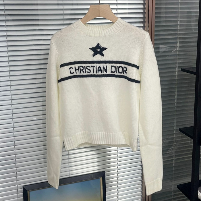 ディオール レディース アイボリー クルーネック セーター -   Ivory  - di793x