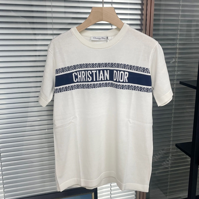ディオール レディース ホワイト クルーネック 半袖Tシャツ -   White Short sleeved  - di613x