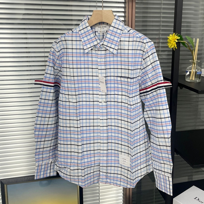 Strap   - トムブラウンメンズ ストラップ コットン シャツ Thom01325x Size ブルー