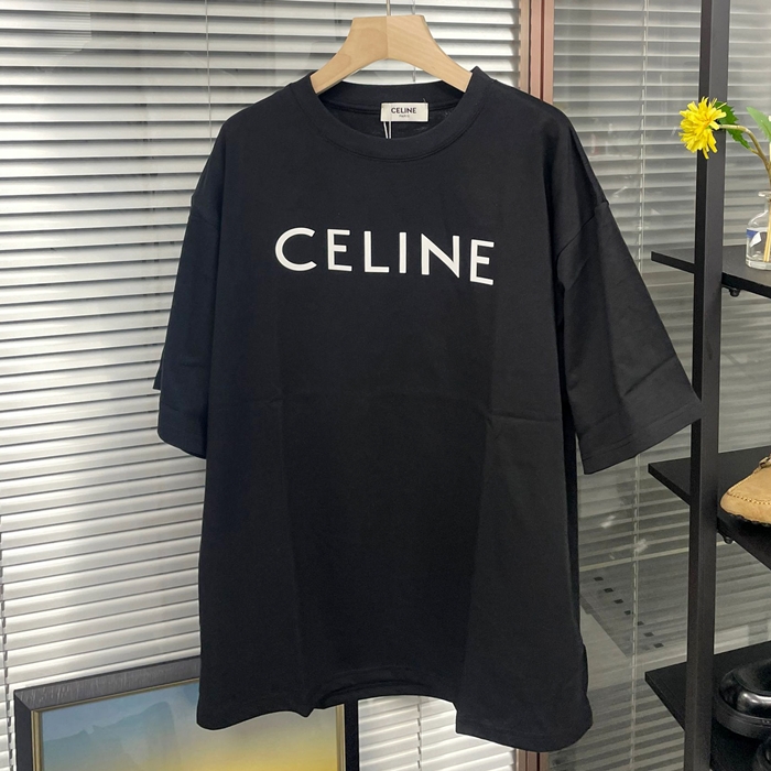 Hedi Slimane Short Sleeved  Camel - セリーヌユニセックス LOGO コットン 半袖Tシャツ Cel0134x Size(xs - l) ブラック/ホワイト