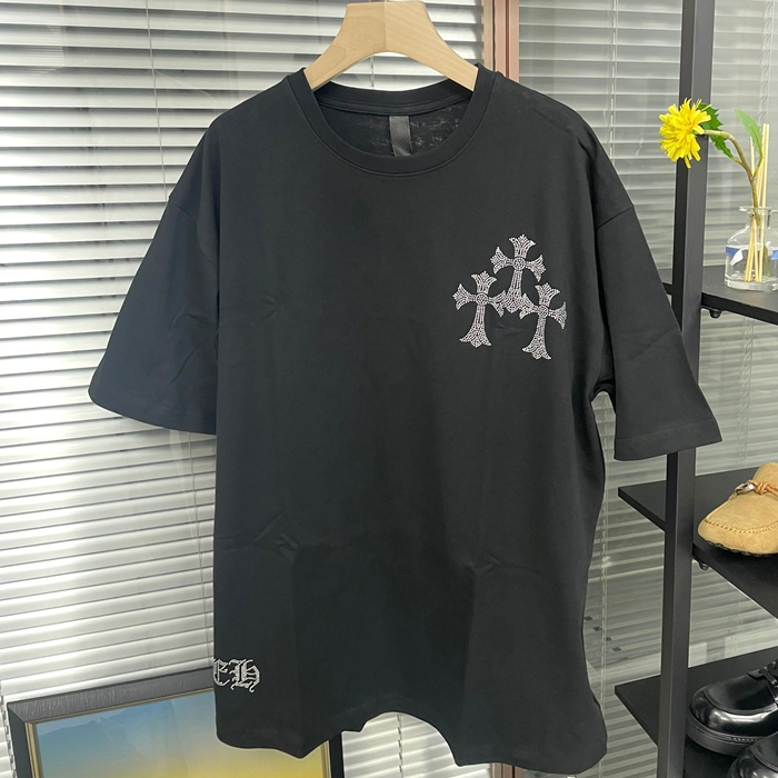 クロムハーツ メンズ クルーネック ブラック 半袖Tシャツ -  - chr0438x