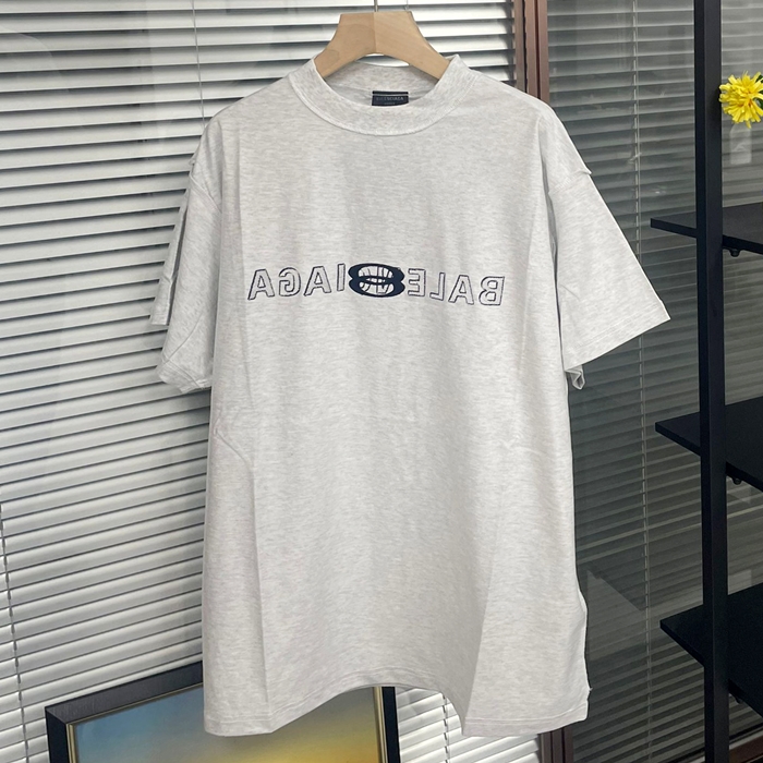 バレンシアガ メンズ グレー 半袖Tシャツ -  Gray  - bac365x