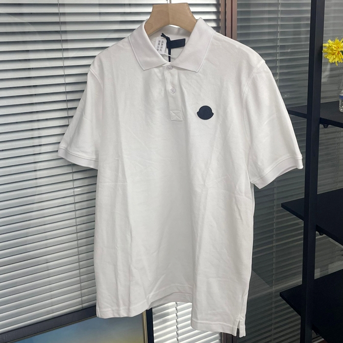 モンクレール メンズ ホワイト ポロ 半袖Tシャツ - White  - moc197x