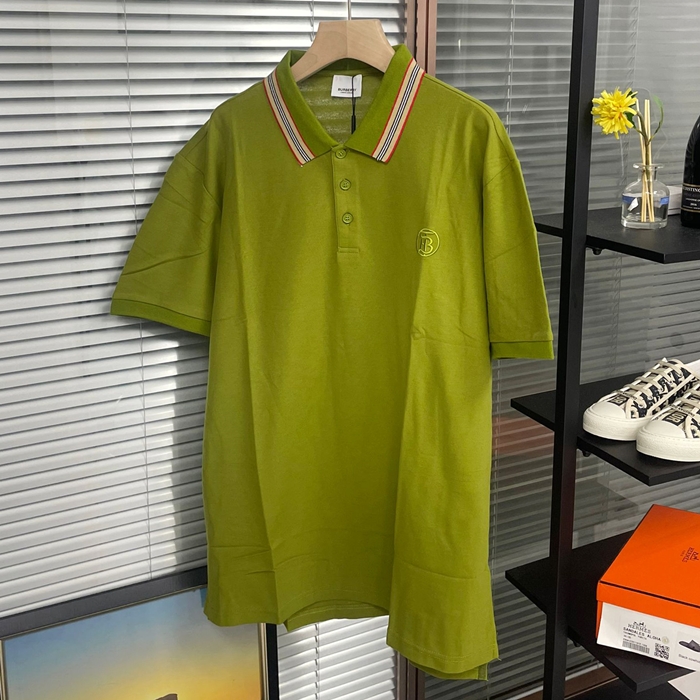 バーバリー メンズ グリーン ポロ 半袖Tシャツ - Green  - buc295x