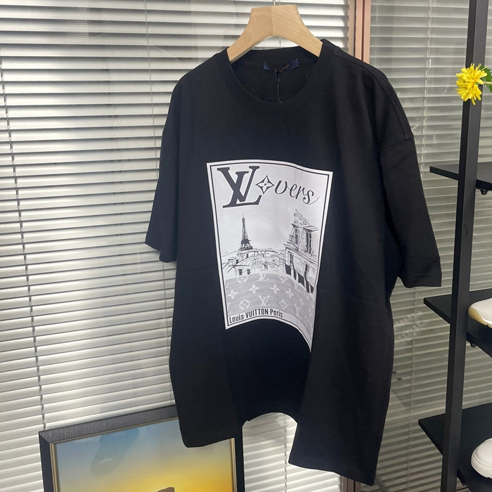 ルイヴィトン メンズ ブラック 半袖Tシャツ -   - lvc324x