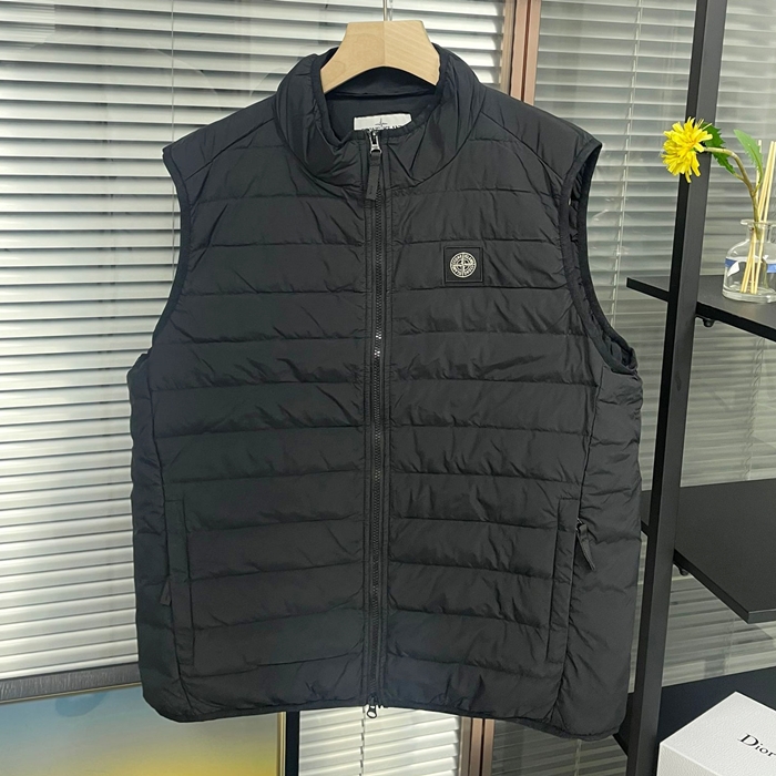 ストーンアイランド メンズ ブラック ダウン ベスト - Down Best - st88x