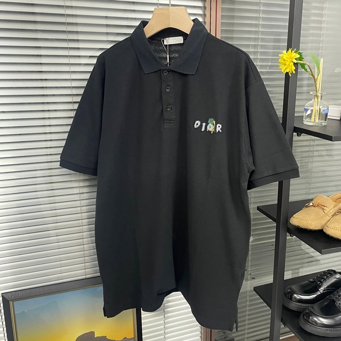 ディオール メンズ ブラック ポロ 半袖Tシャツ -  - dio01927x