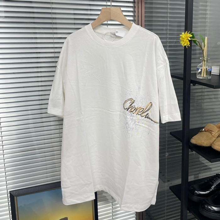 シャネルユニセックス クルーネック ホワイト 半袖Tシャツ - ChanelWhite  - ch468x