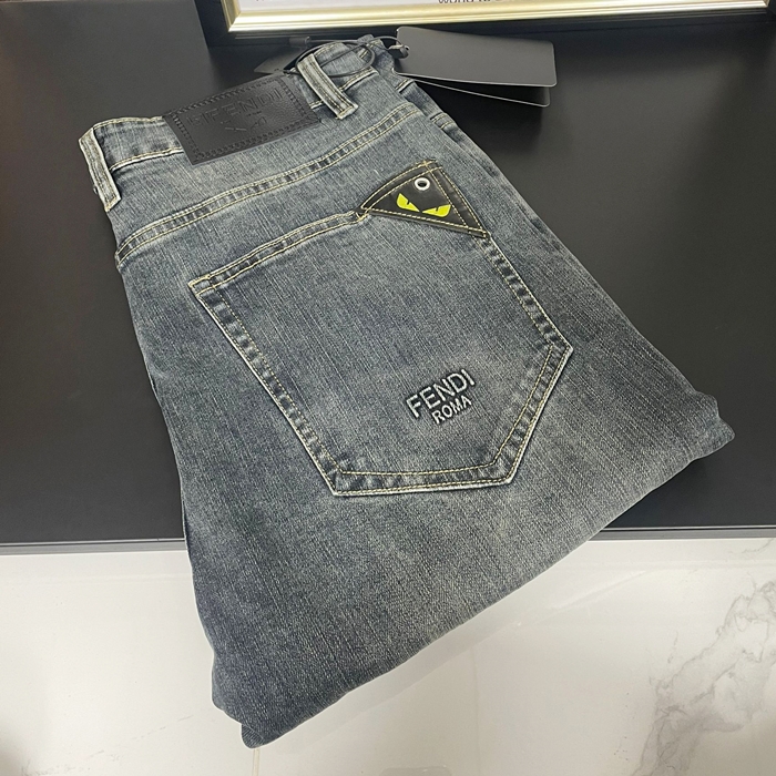 FendiLogo - フェンディメンズ LOGO カジュアル コットン パンツ Fen0349x Size ブルー