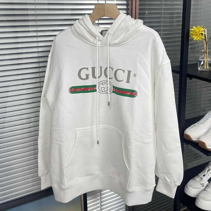 グッチ メンズ ホワイト フーディーTシャツ -White  - gu1141x