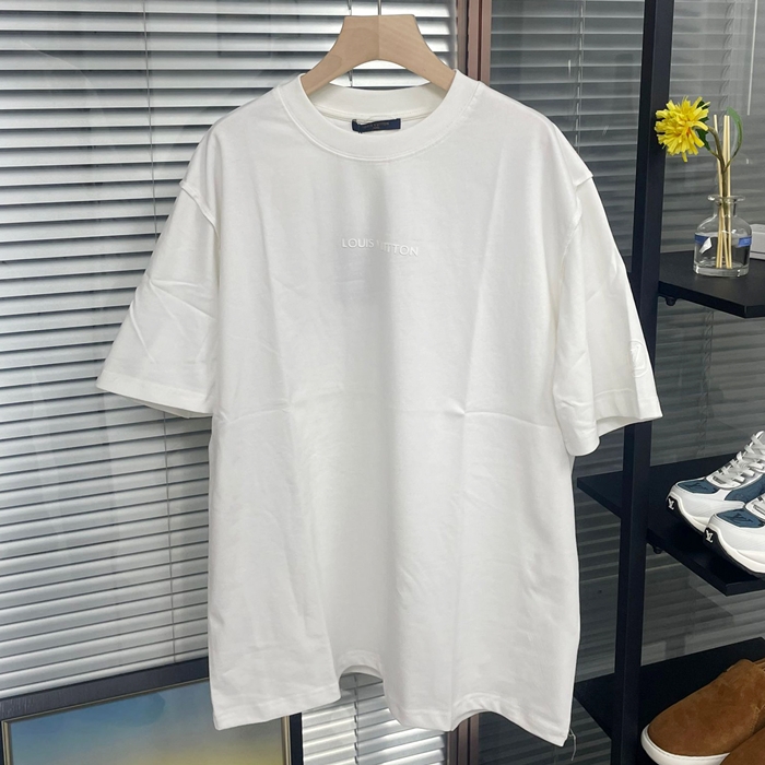 ルイヴィトン メンズ ホワイト クルーネック 半袖Tシャツ -  White Short sleeved  - lv1074x