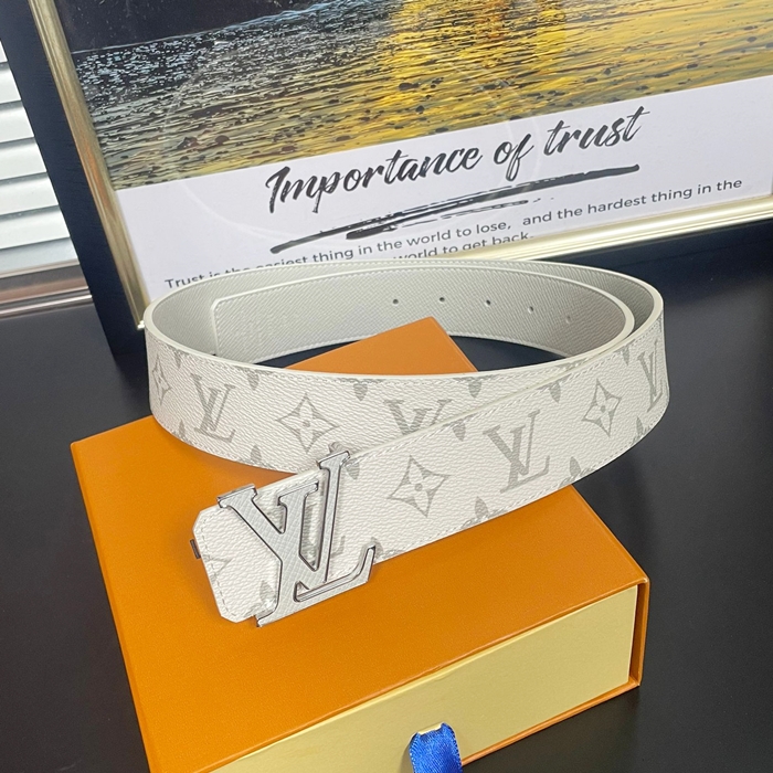   Belt,4.0cm,LOUBT0185 - ルイヴィトンメンズレザーベルト,4.0cm,ホワイト