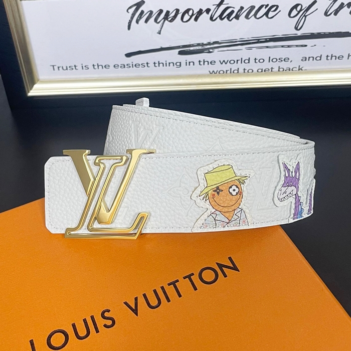   Belt,4.0cm,LOUBT0185 - ルイヴィトンメンズレザーベルト,4.0cm,ホワイト