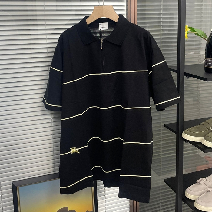 バーバリー メンズ ブラック ポロ Tシャツ -  - buc300x