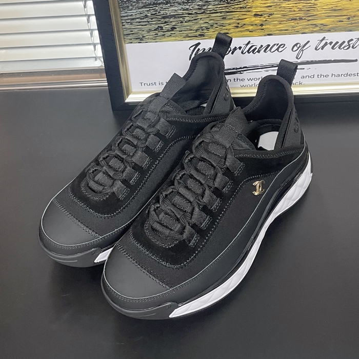 シャネルレディース ミクスドファイバー ブラック スニーカー  -   - ch522x