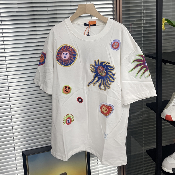 ルイヴィトン メンズ ホワイト 半袖Tシャツ -  White  - lvc452x