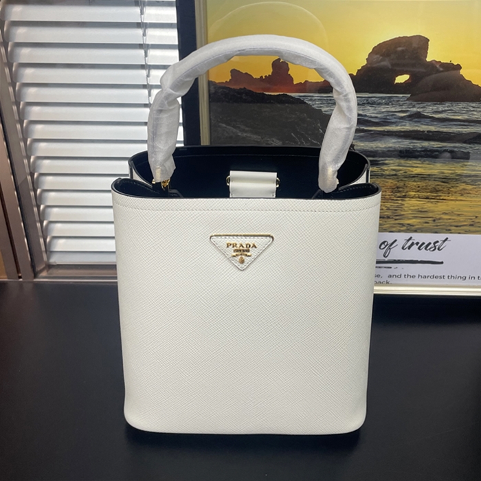 プラダ レディース ホワイト バケットバッグ -  White - pr191x