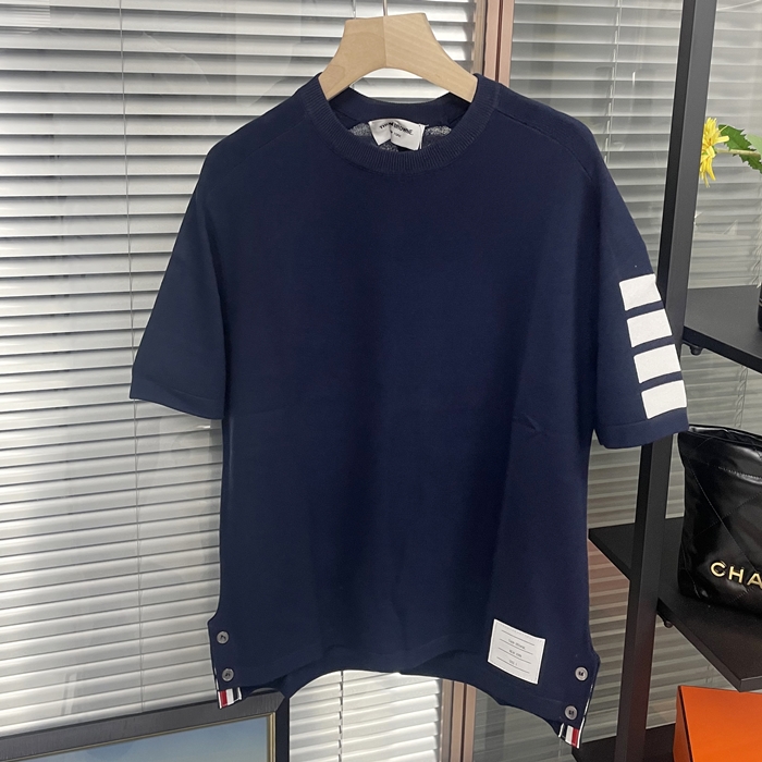 トムブラウン メンズ ネイビー 半袖Tシャツ -  - thc54x