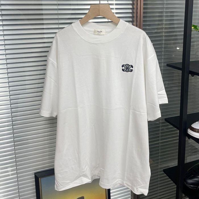 CelineHedi Slimane Short セリーヌメンズ LOGO コットン 半袖Tシャツ Cel0083x.Size(xs - l).ホワイト