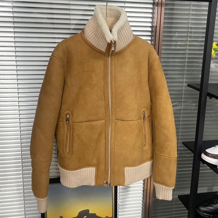 ブルネロクチネリ メンズ キャメル レザージャケット -  Cucinelli Camel - fa50x