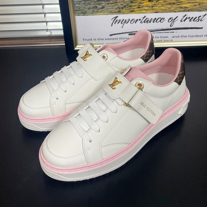ルイヴィトン ユニセックス タイムアウト ピンク スニーカー  - White  - lv1922x