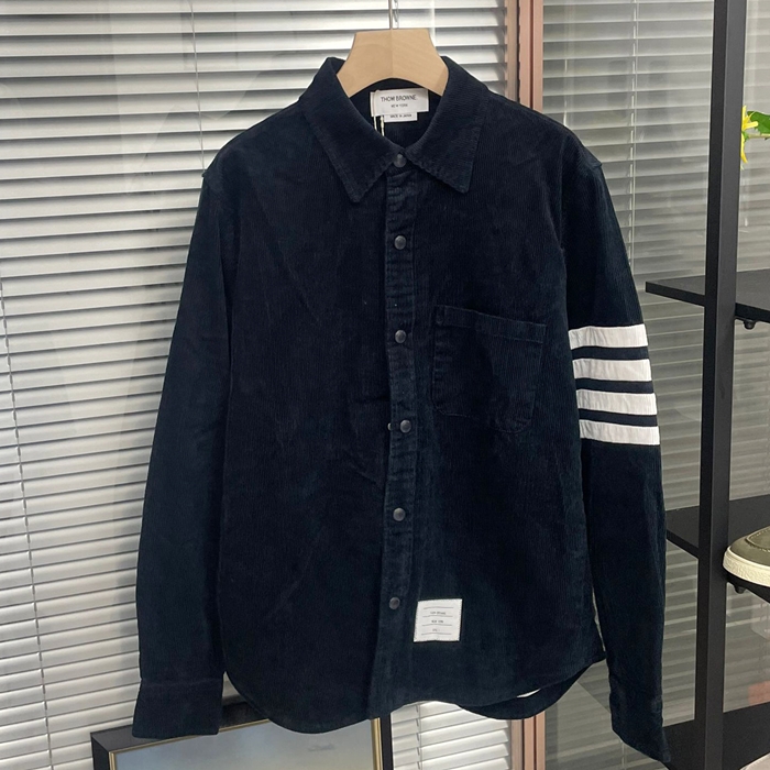トムブラウン クラシック メンズ ネイビー シャツ -  - tom0615x