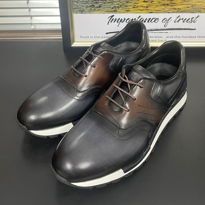 ベルルッティ メンズ カジュアルレザースニーカー Szie ブラウン -   Bers0285