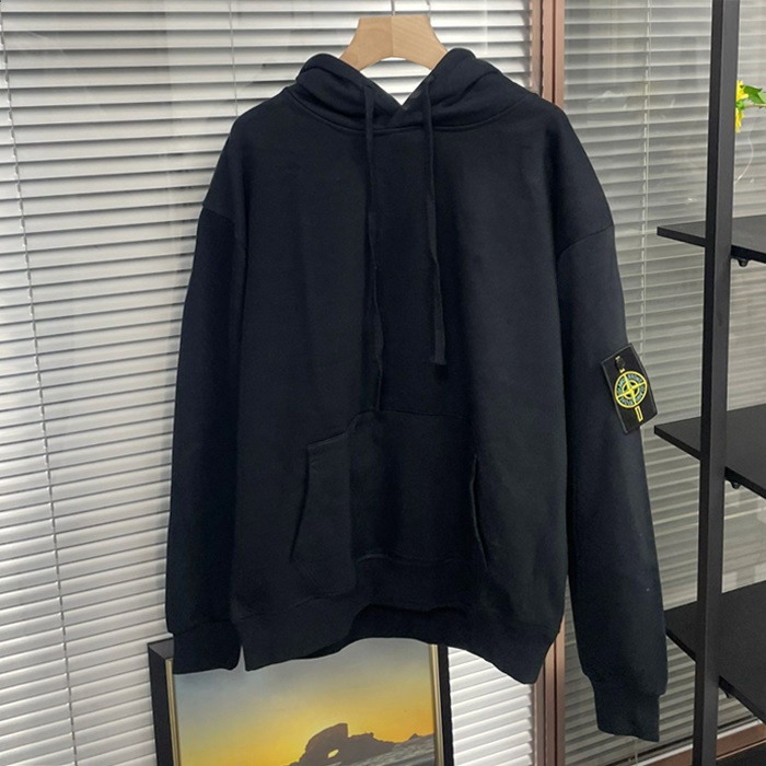 - ストーンアイランドメンズ LOGO コットン フーディ Sto0256x.ブラック