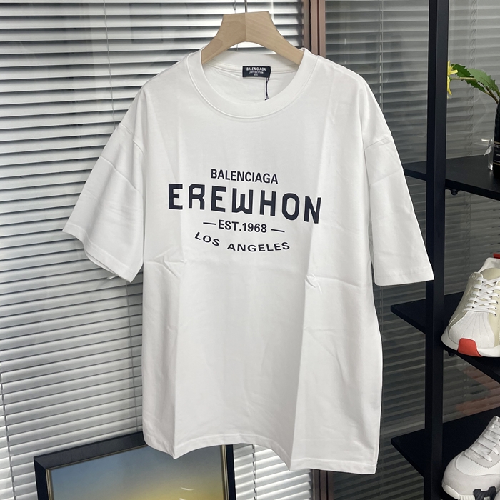 バレンシアガ ユニセックス ホワイト 半袖Tシャツ - White  - bac442x
