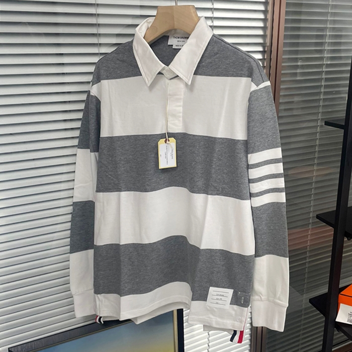 トムブラウン ユニセックス グレー ポロ スウェット - Gray  - th30x