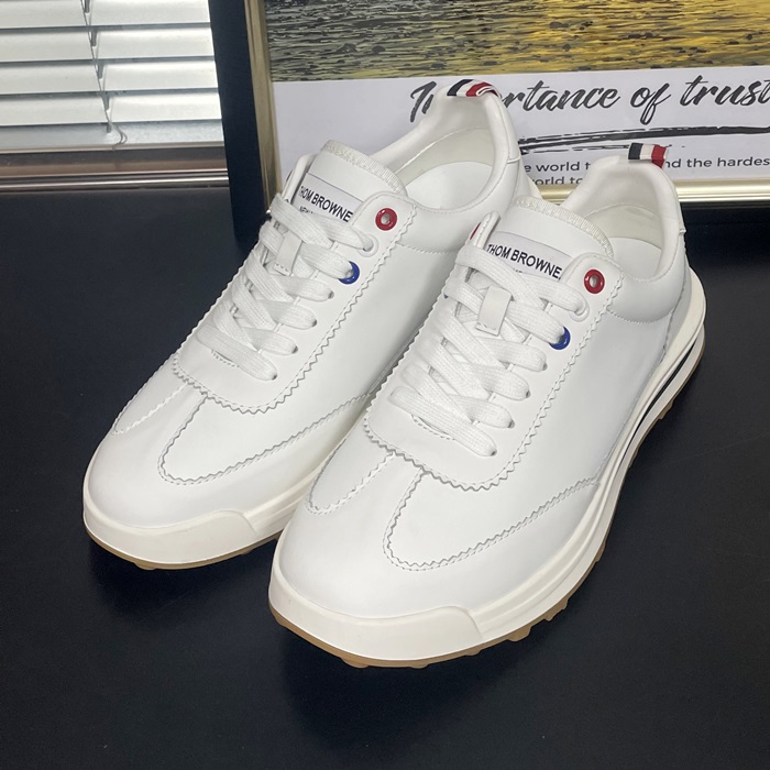   ,THOMS0053 - トムブラウンメンズレザースニーカーホワイト