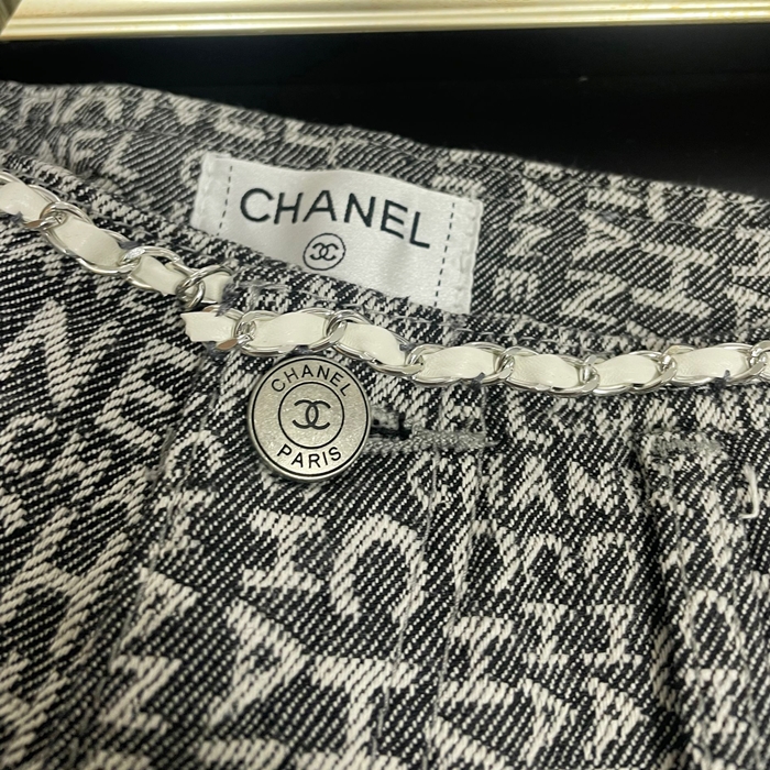 LogoDenim Half - シャネル2024 レディース カジュアル デニム ハーフパンツ Cnl0161xグレー