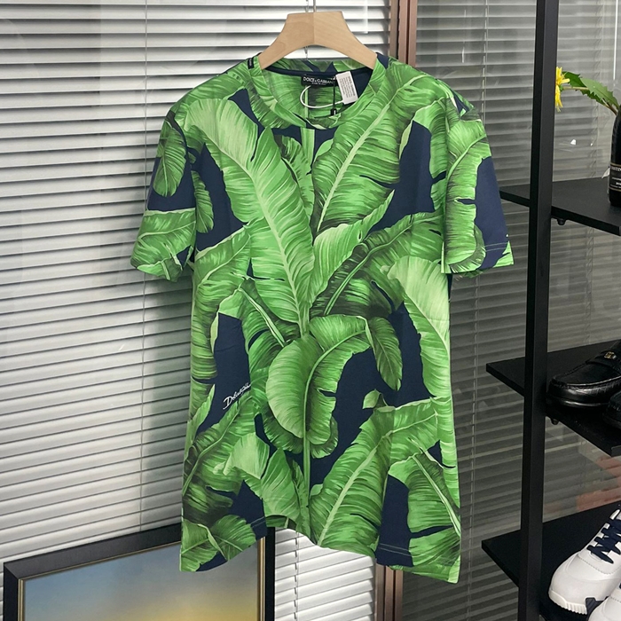 ディーアンドジー メンズ グリーン 半袖 シャツ -  Green Shirts - doc20x