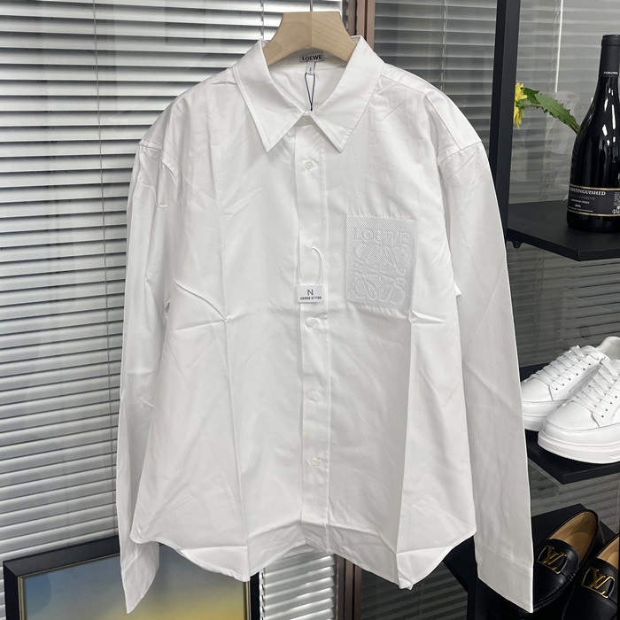 ロエベ メンズ ホワイト シャツ - White Shirts - loc336x
