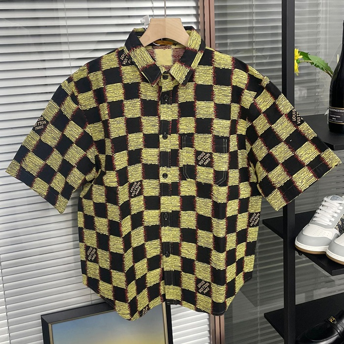 ルイヴィトン メンズ グリーン 半袖 シャツ -  Green Shirts - lvc242x