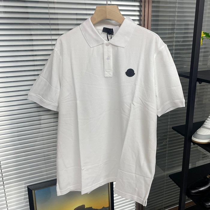 モンクレール メンズ ホワイト ポロ 半袖Tシャツ - White  - moc197x