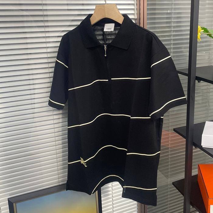 バーバリー メンズ ブラック ポロ Tシャツ -  - buc300x