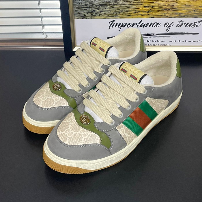 グッチ ユニセックス GG スクリーナー グレー スニーカー -Gray  - gus97x