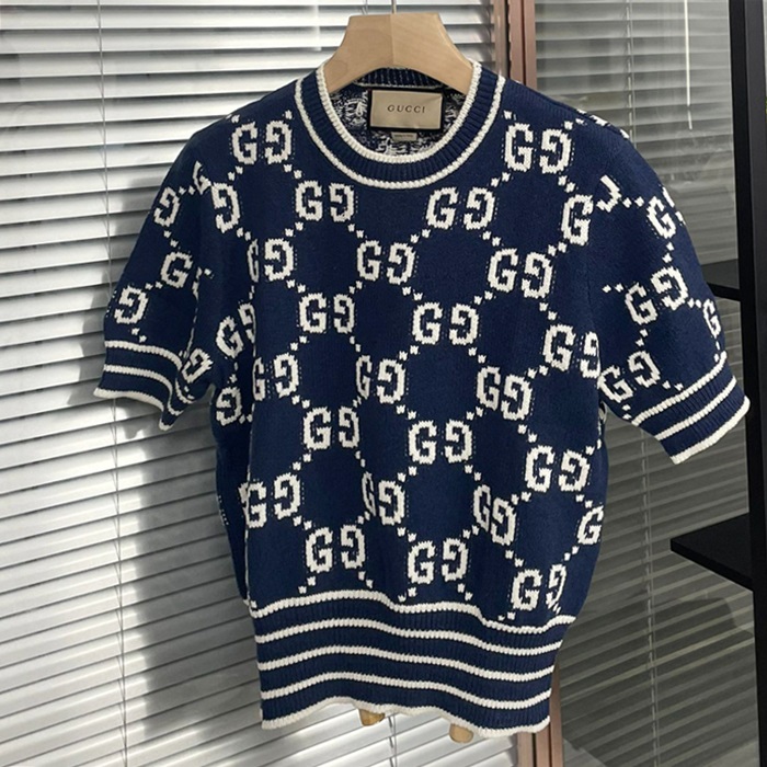 グッチ レディース ブルー 半袖 ニット -  Knit - guc389x