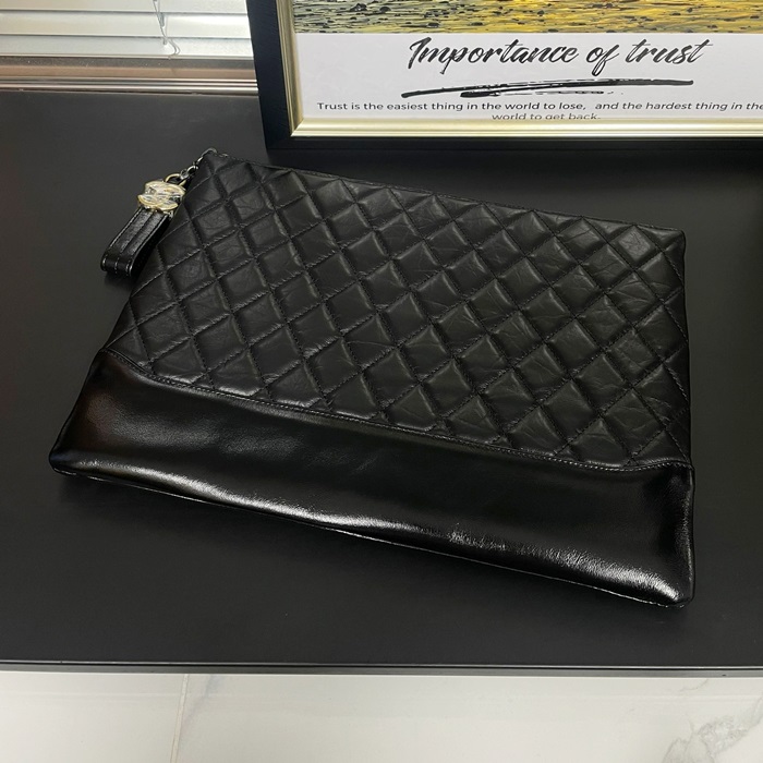 Chanel28CM - シャネル2023 ガブリエルレザークラッチバッグ,CHAB1490,28,35CM,ブラック