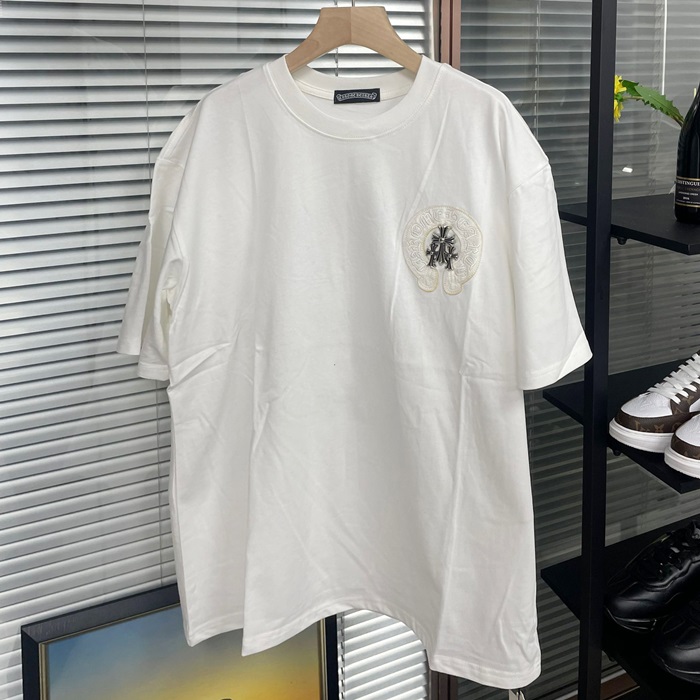 クロムハーツ メンズ ホワイト 半袖Tシャツ - White  - chc654x