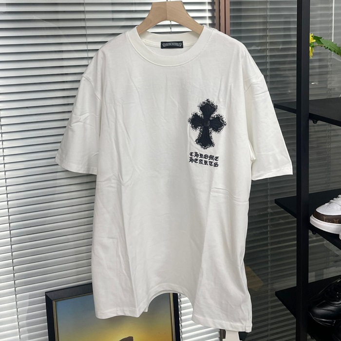 クロムハーツ メンズ ホワイト 半袖Tシャツ - White  - chc648x