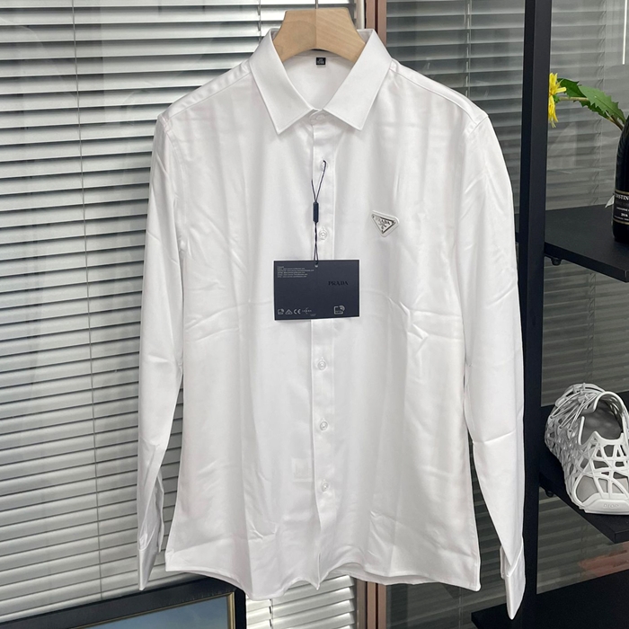 プラダ メンズ モダン ホワイト シャツ - White Shirts - prc243X
