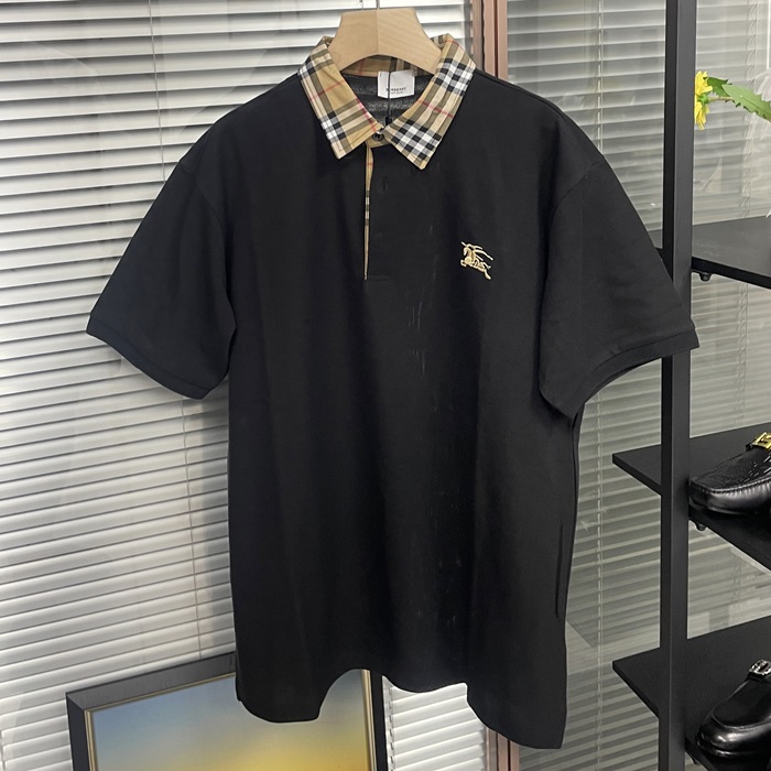 バーバリー メンズ ブラック ポロ 半袖Tシャツ -  - buc297x