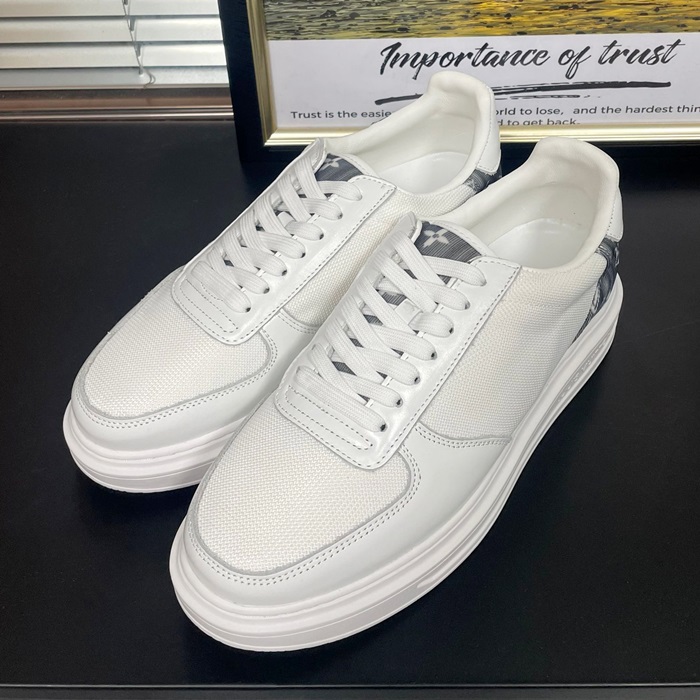   ,LOUS2069 - ルイヴィトンメンズレザースニーカー,,ホワイト